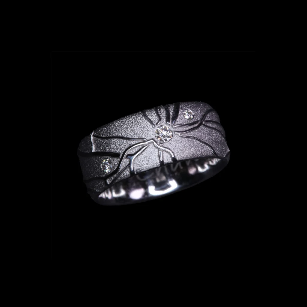 Platin-ring-dame-cameo brillanten