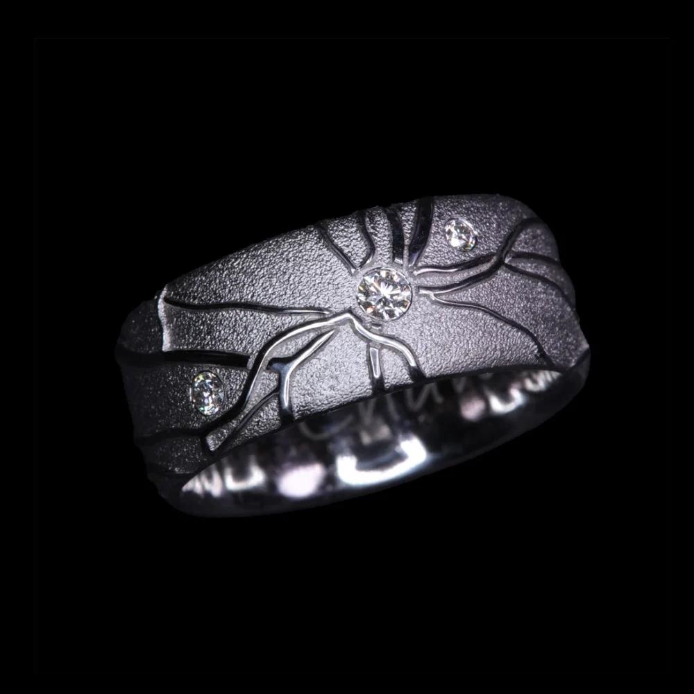 Platin-ring-dame-cameo brillanten