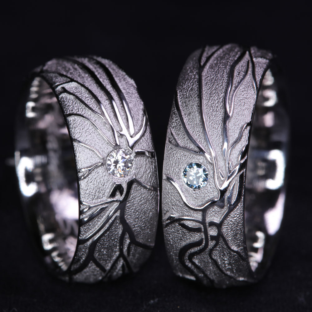 Platinum rings "Cameo Ordo"