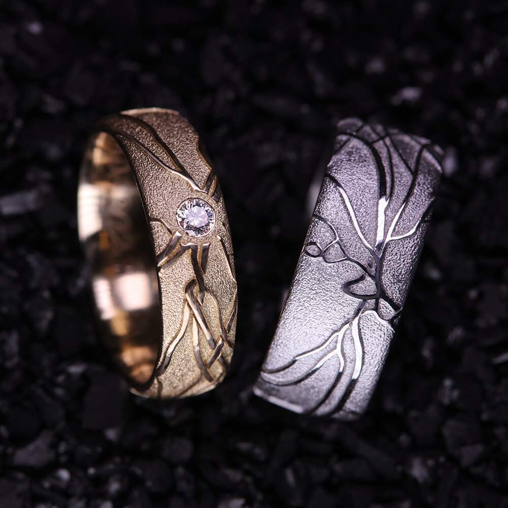 retinaringe-individuelle-eherringe-gelbgold-zentralbrillant-platin