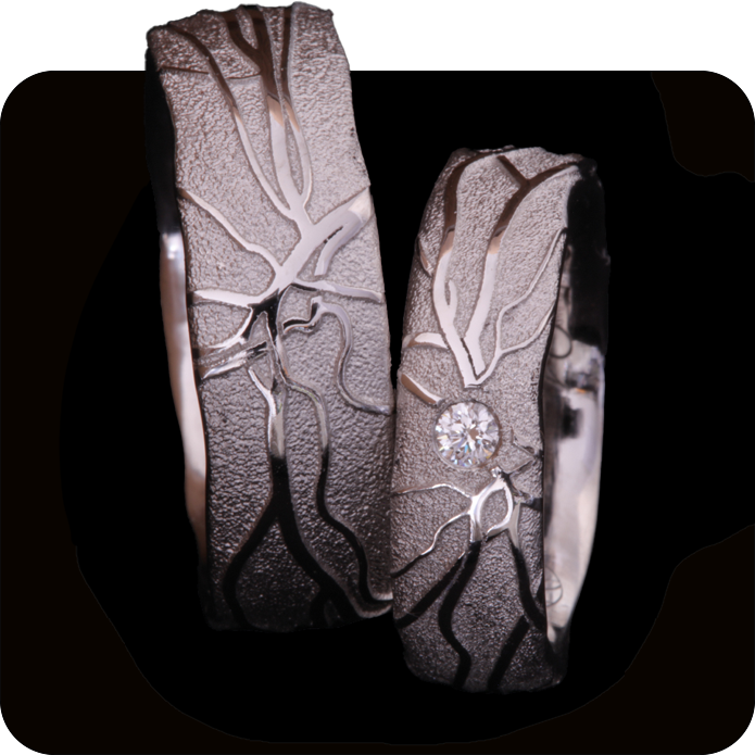 eheringe platin und brillant, einzigartiges retinamuster