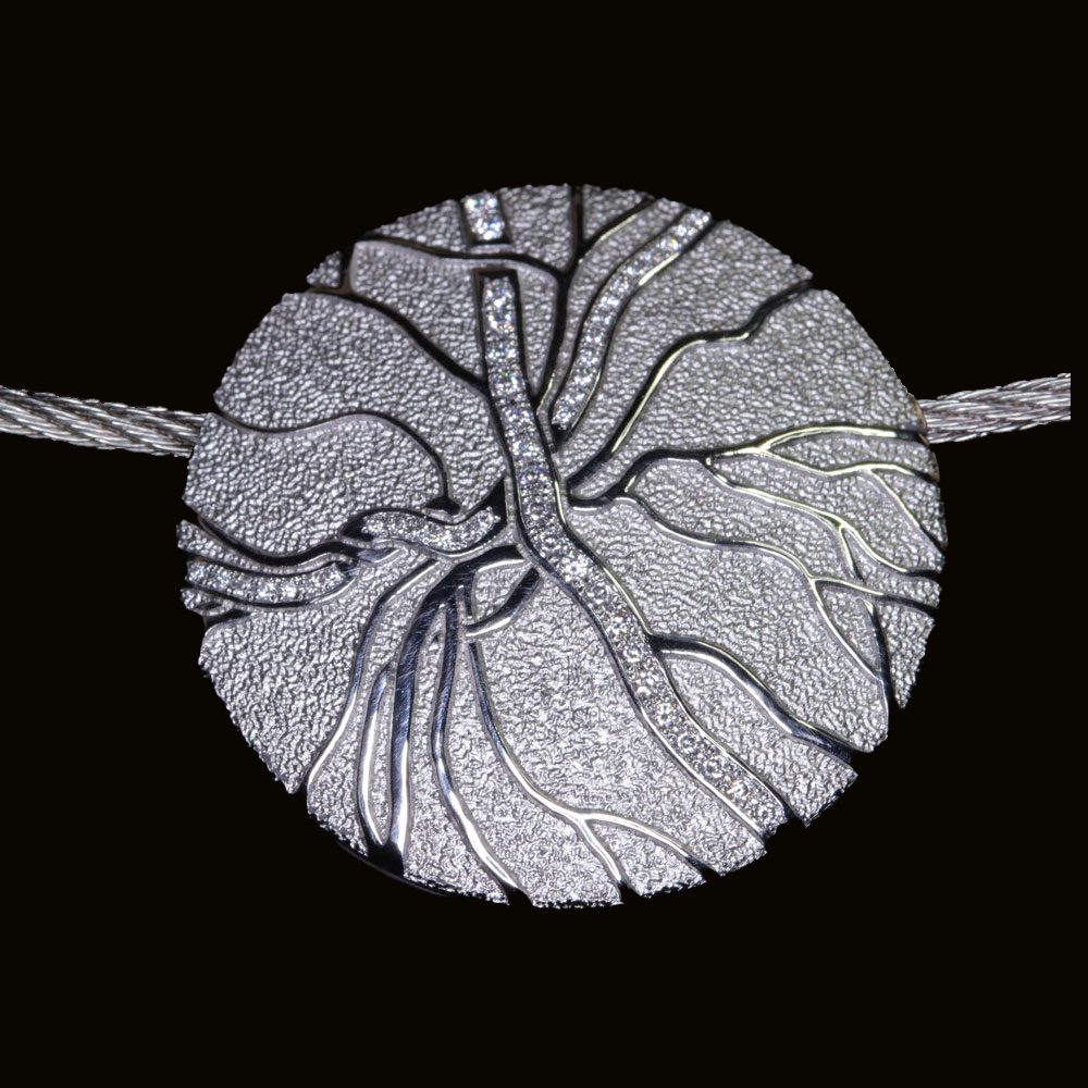 Weissgold Anhänger Retinamuster
