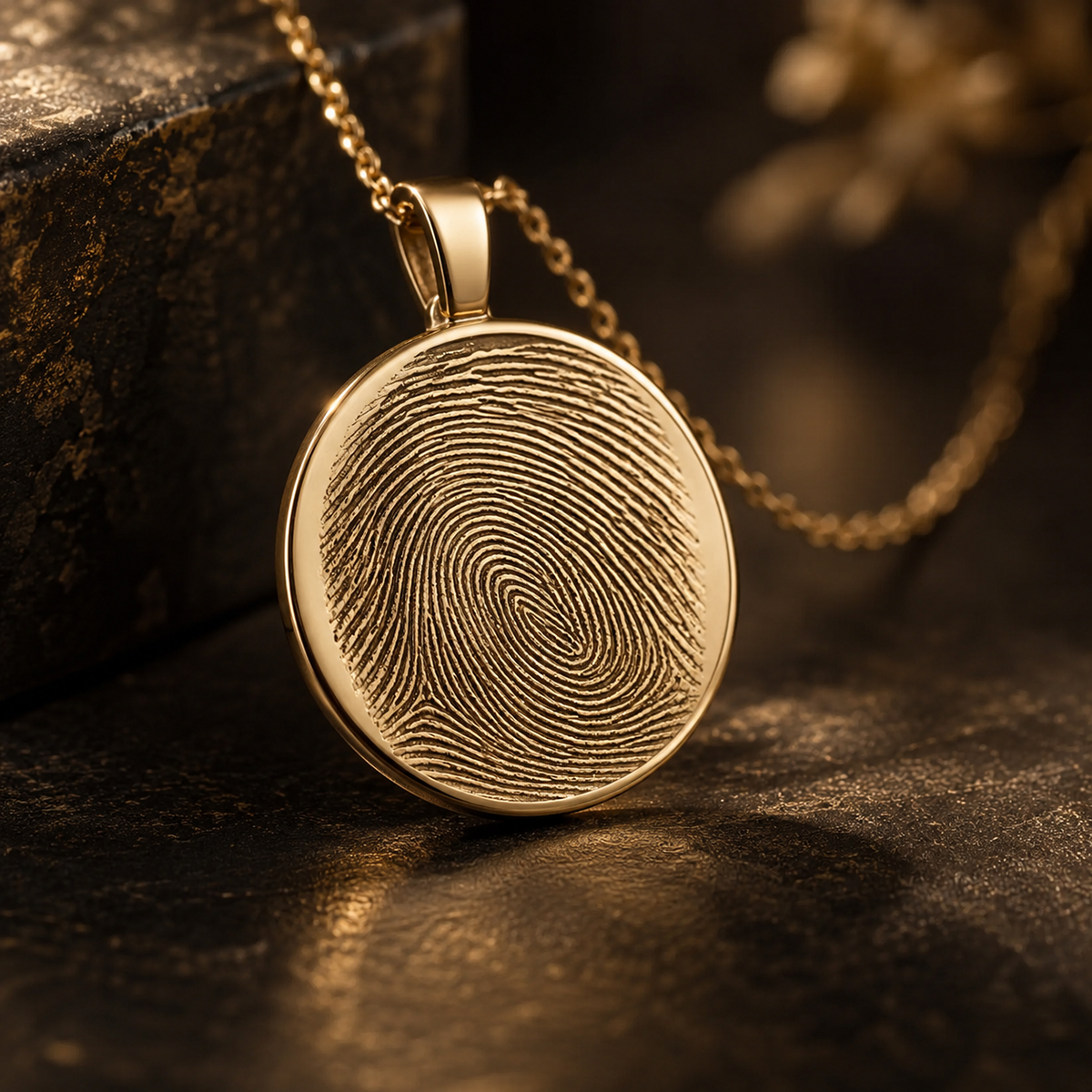Pendant with a fingerprint in relief