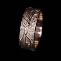 Platin-ring- gold cameo