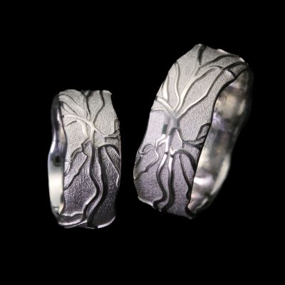 platin ringe mit wellenrand
